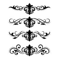 Text separator Baroque decoratice divider book typography ornament design elements vintage dividing shapes Border illustration vector