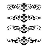 Text separator Baroque decoratice divider book typography ornament design elements vintage dividing shapes Border illustration vector