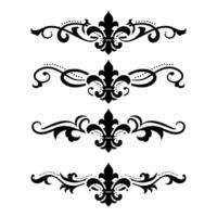 Text separator Baroque decoratice divider book typography ornament design elements vintage dividing shapes Border illustration vector