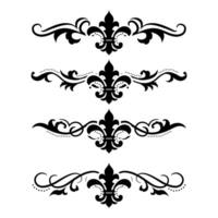 Text separator Baroque decoratice divider book typography ornament design elements vintage dividing shapes Border illustration vector
