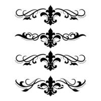 Text separator Baroque decoratice divider book typography ornament design elements vintage dividing shapes Border illustration vector