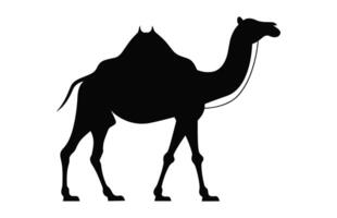 Camel Silhouette black vector isolated on a white background