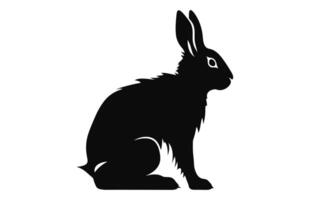 Rabbit black silhouette vector isolated on a white background