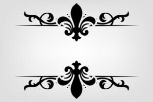 Text separator Baroque decoratice divider book typography ornament design elements vintage dividing shapes Border illustration vector