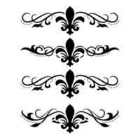 Text separator Baroque decoratice divider book typography ornament design elements vintage dividing shapes Border illustration vector