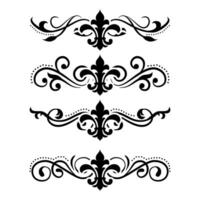 Text separator Baroque decoratice divider book typography ornament design elements vintage dividing shapes Border illustration vector