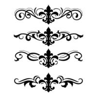 Text separator Baroque decoratice divider book typography ornament design elements vintage dividing shapes Border illustration vector
