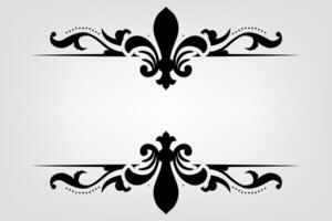 Text separator Baroque decoratice divider book typography ornament design elements vintage dividing shapes Border illustration vector