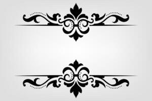 Text separator Baroque decoratice divider book typography ornament design elements vintage dividing shapes Border illustration vector