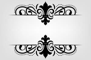Text separator Baroque decoratice divider book typography ornament design elements vintage dividing shapes Border illustration vector