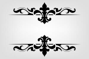 Text separator Baroque decoratice divider book typography ornament design elements vintage dividing shapes Border illustration vector