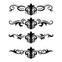 Text separator Baroque decoratice divider book typography ornament design elements vintage dividing shapes Border illustration vector