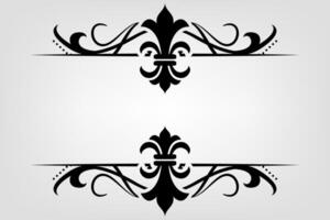 Text separator Baroque decoratice divider book typography ornament design elements vintage dividing shapes Border illustration vector