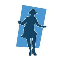 Silhouette of An Adult Woman in Pose vector