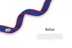 Waving ribbon with flag of Belize vector