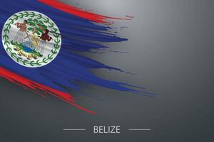 3d grunge brush stroke flag of Belize vector