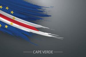 3d grunge brush stroke flag of Cape Verde vector