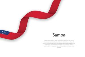 Waving ribbon with flag of Samoa vector