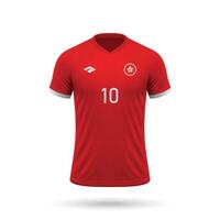 3d realista fútbol jersey hong kong nacional equipo 2024 vector