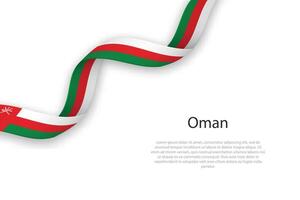 Waving ribbon with flag of Oman vector