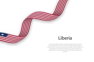 Waving ribbon with flag of Liberia vector