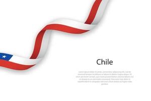 Waving ribbon with flag of Chile vector