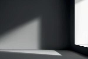 Empty studio room background with light shadow on wall. vector