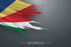 3d grunge brush stroke flag of Seychelles vector