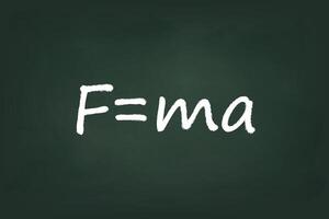 de newton segundo ley de movimiento fórmula en pizarra vector