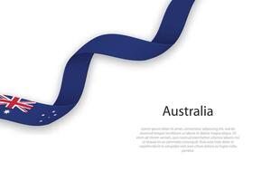 Waving ribbon with flag of Australia vector