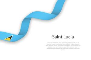 Waving ribbon with flag of Saint Lucia vector