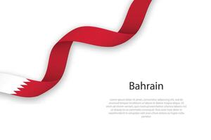 Waving ribbon with flag of Bahrain vector