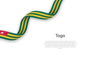 Waving ribbon with flag of Togo vector