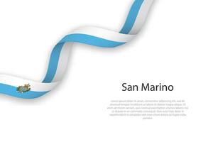Waving ribbon with flag of San Marino vector