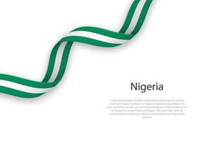 Waving ribbon with flag of Nigeria vector