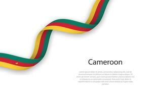 Waving ribbon with flag of Cameroon vector