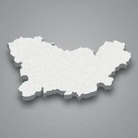 3d isométrica mapa de orense es un provincia de España vector