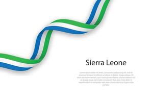 Waving ribbon with flag of Sierra Leone vector