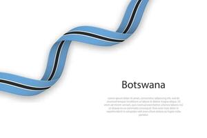 Waving ribbon with flag of Botswana vector