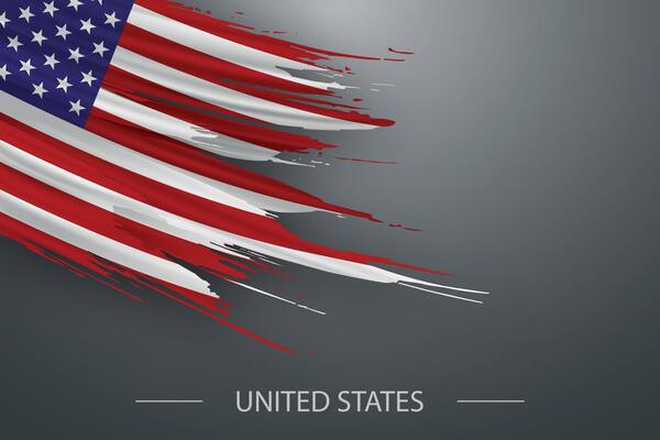 3d grunge brush stroke flag of United States