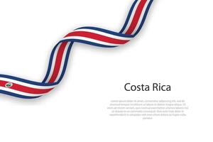 Waving ribbon with flag of Costa Rica vector