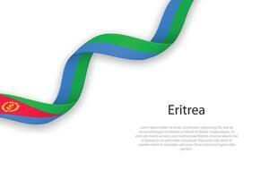 Waving ribbon with flag of Eritrea vector