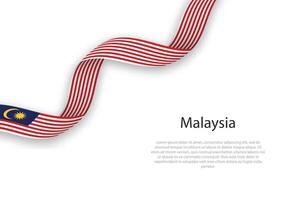 Waving ribbon with flag of Malaysia vector