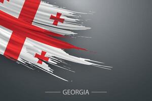 3d grunge brush stroke flag of Georgia vector