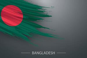 3d grunge cepillo carrera bandera de Bangladesh vector