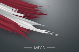 3d grunge brush stroke flag of Latvia vector