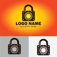 Lock icon logo safety security protection vector for business brand icon lock logo template