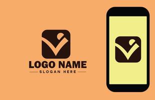 Checkmark logo icon vector art graphics for business brand app icon check mark right symbol tick ok correct logo template