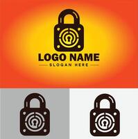 Lock icon logo safety security protection vector for business brand icon lock logo template