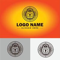 Lock icon logo safety security protection vector for business brand icon lock logo template